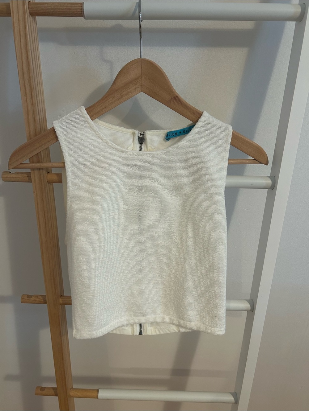 White Alice + Olivia Crop Top